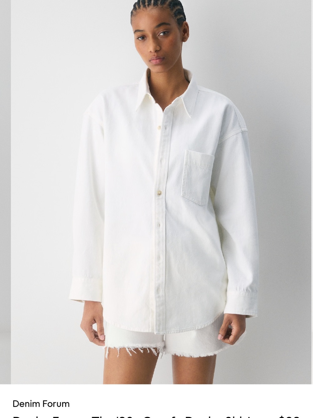 Denim Forum Classic White Oversized Button-Down Shirt
